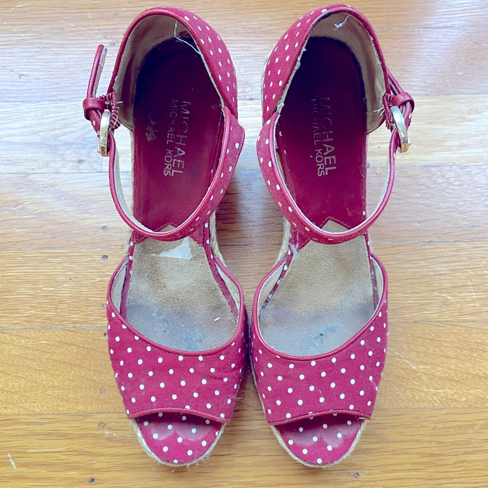 Michael Kors Cherry Red Polkadot Espadrilles